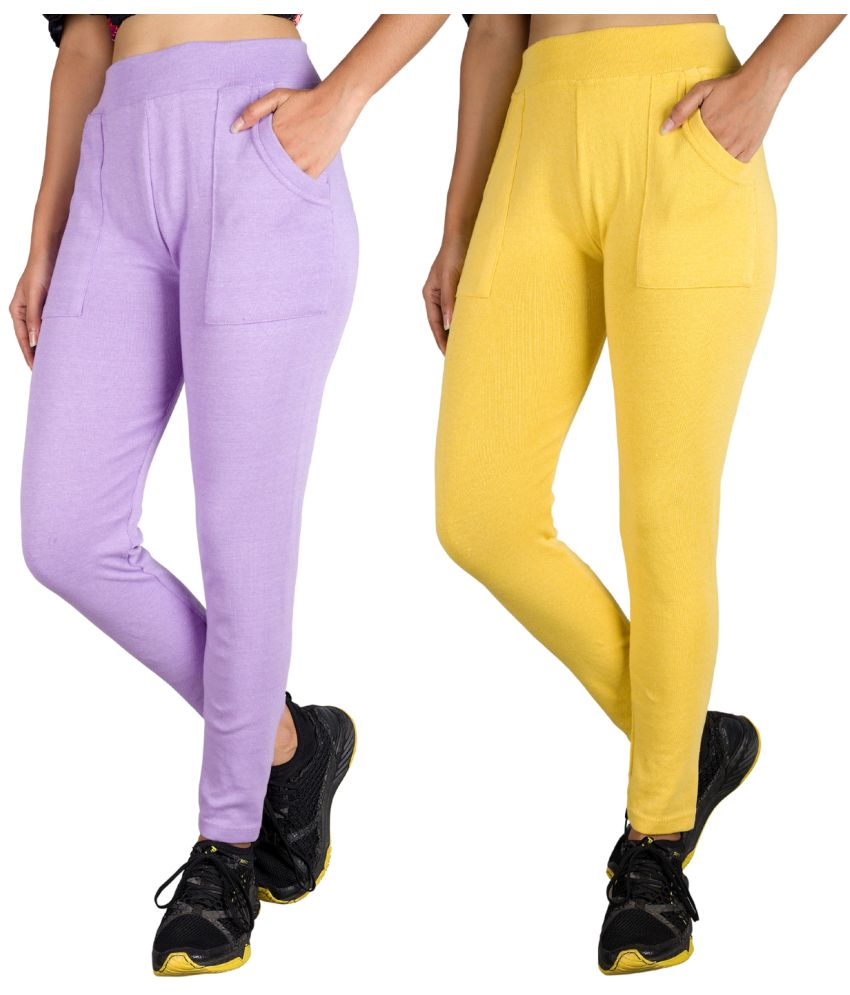     			KARARO JEGGINGS - Cotton Blend Skinny Fit Lavender Women's Jeggings ( Pack of 2 )