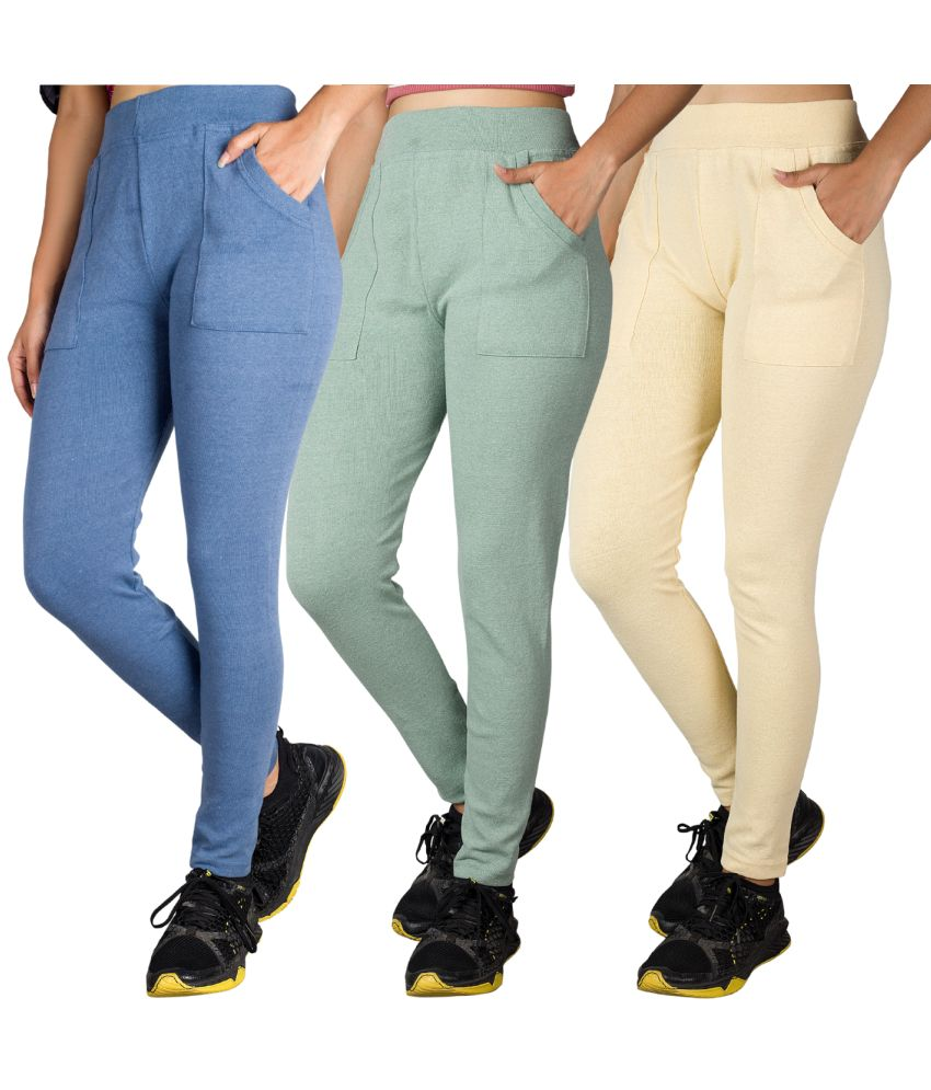     			KARARO JEGGINGS - Cotton Blend Skinny Fit DeepBlue Women's Jeggings ( Pack of 3 )