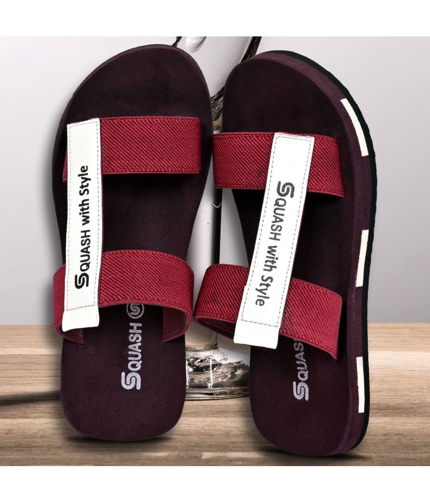     			Squash Maroon Men's Slide Flip Flop