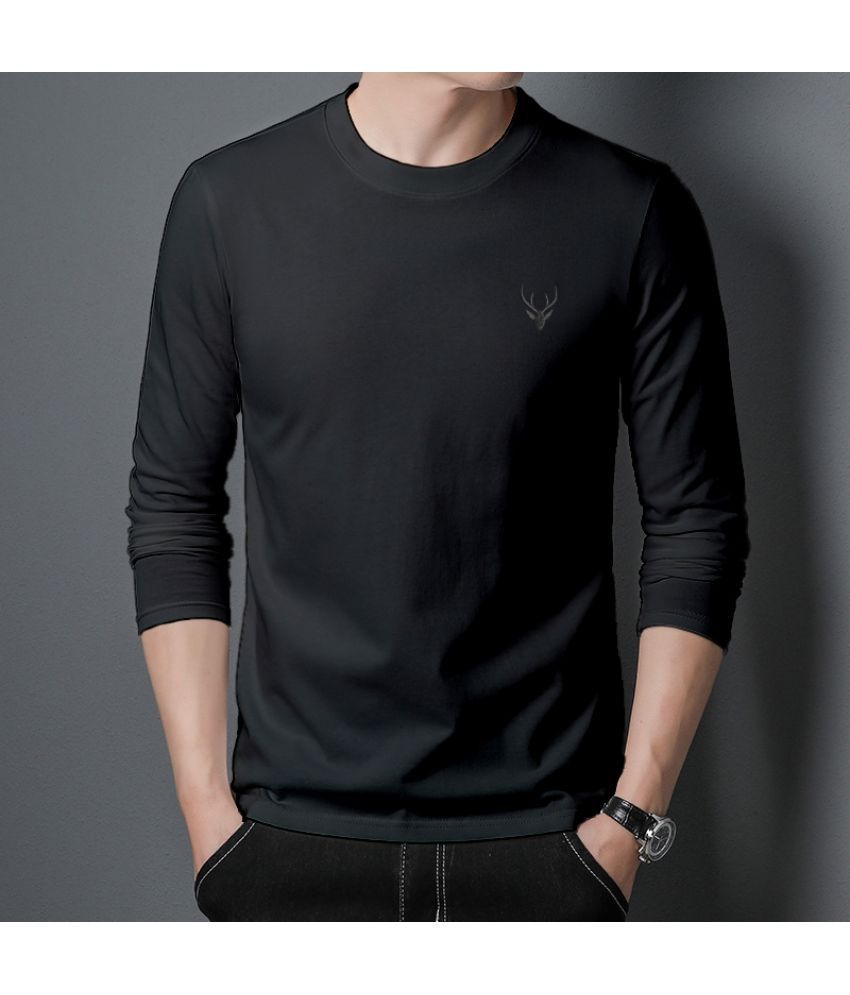     			Supersquad Cotton Regular Fit Solid Full Sleeves Men's T-Shirt - Black ( Pack of 1 )