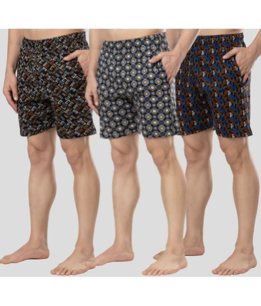     			Zeffit Multicolor Cotton Men's Shorts ( Pack of 3 )