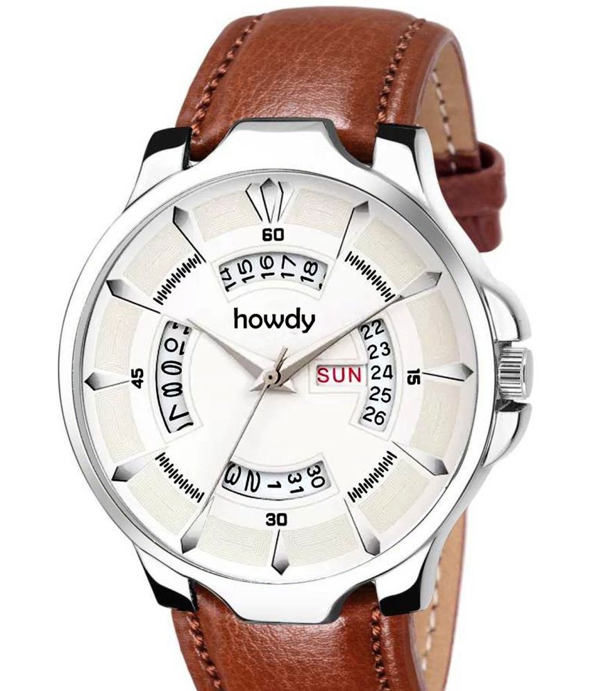     			howdy Brown Silicon Analog Men's Watch