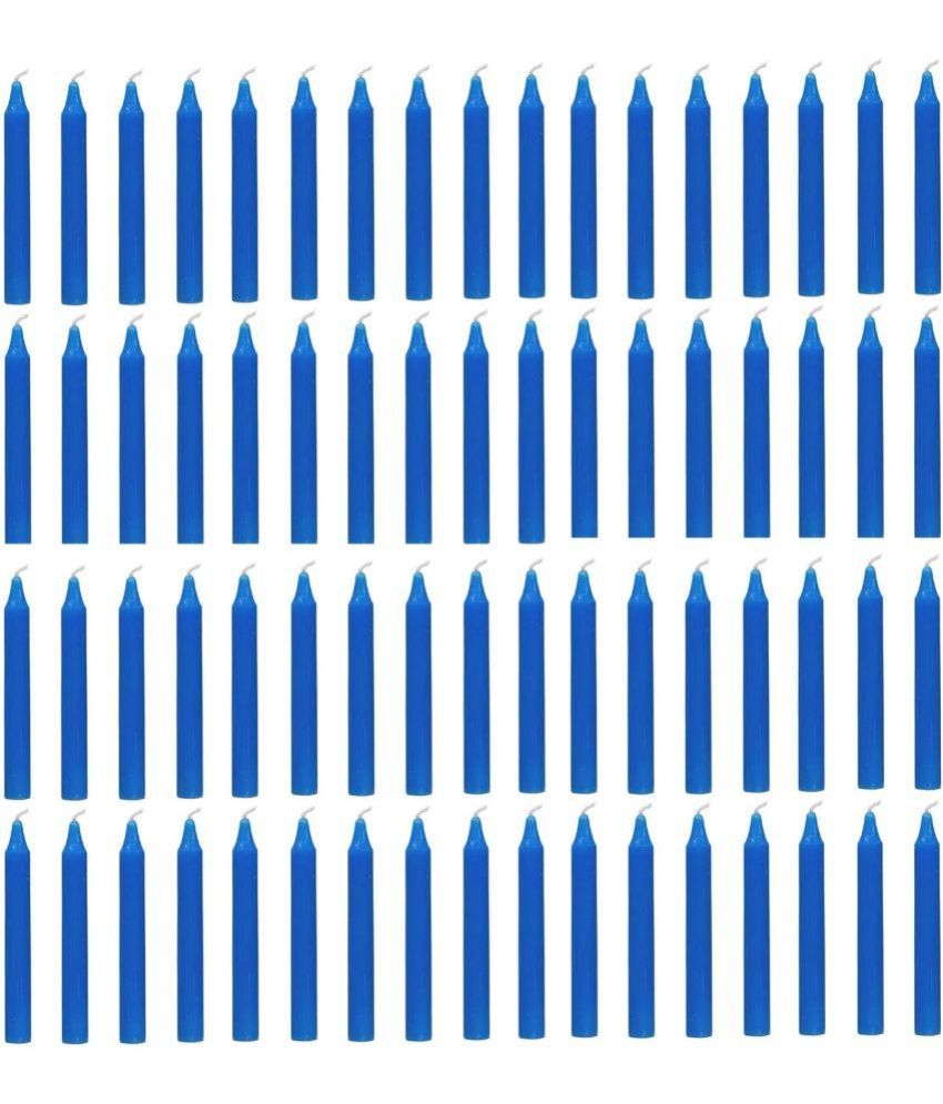     			ASIDEA Blue Tapered Candle 10 cm ( Pack of 70 )