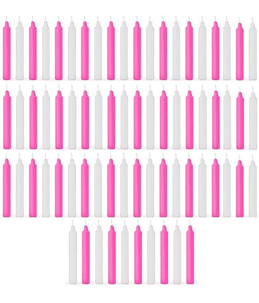     			ASIDEA Multicolour Tapered Candle 10 cm ( Pack of 70 )