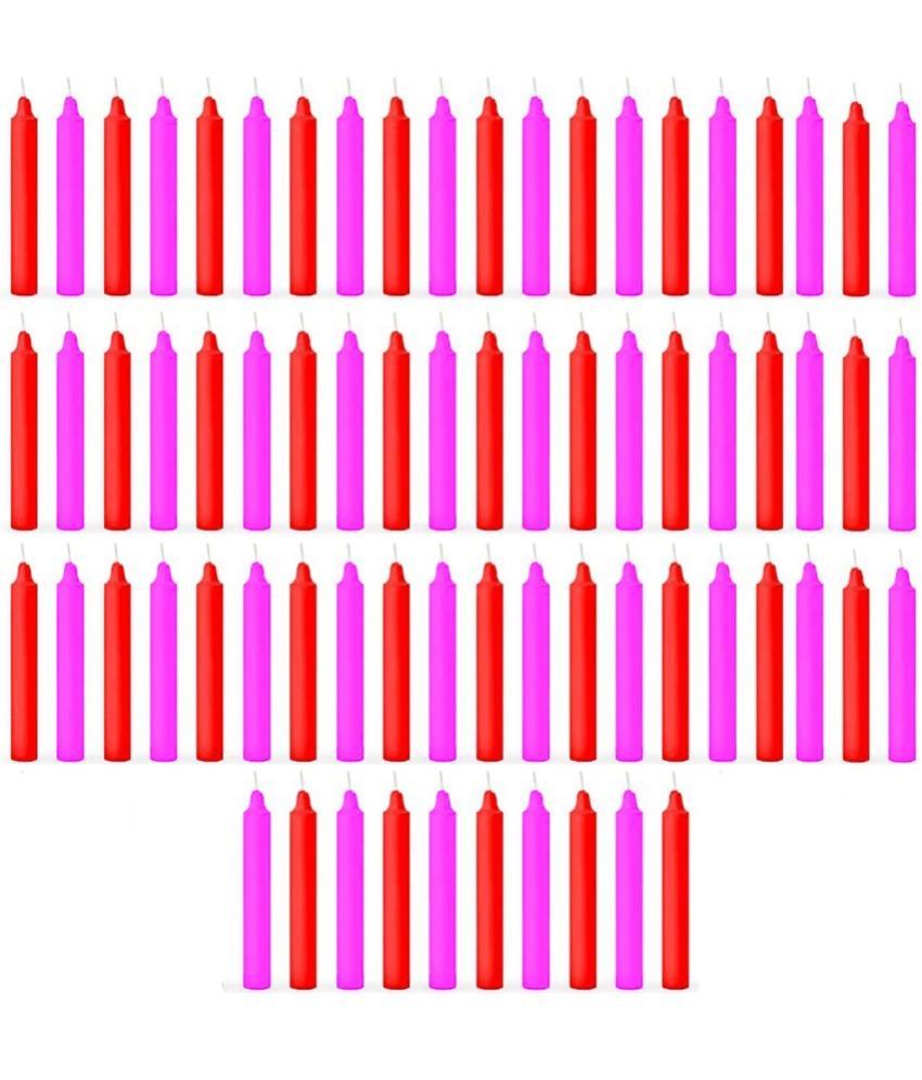     			ASIDEA Multicolour Tapered Candle 10 cm ( Pack of 70 )