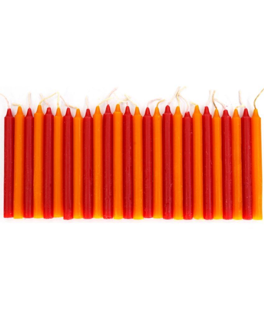     			ASIDEA Multicolour Tapered Candle 10 cm ( Pack of 50 )