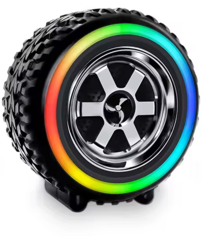     			COREGENIX RGB TYRE 10 W Bluetooth Speaker Bluetooth V 5.1 with USB,SD card Slot,Call function Playback Time 10 hrs Black