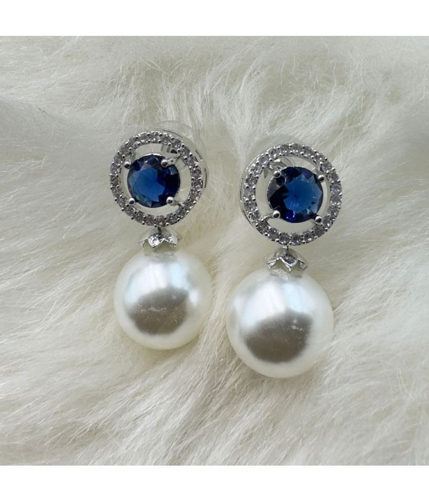     			Charms Blue Pearl Earrings ( Pack of 1 )