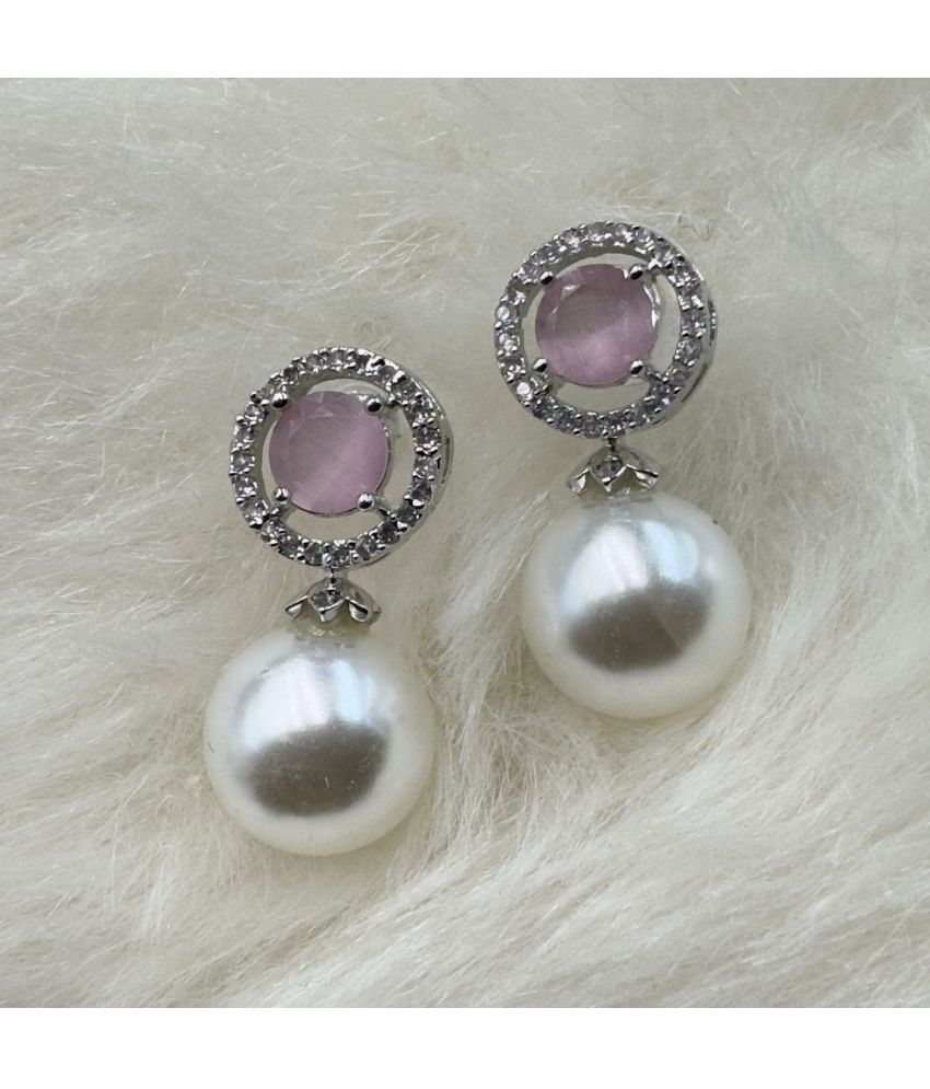     			Charms Light Pink Pearl Earrings ( Pack of 1 )