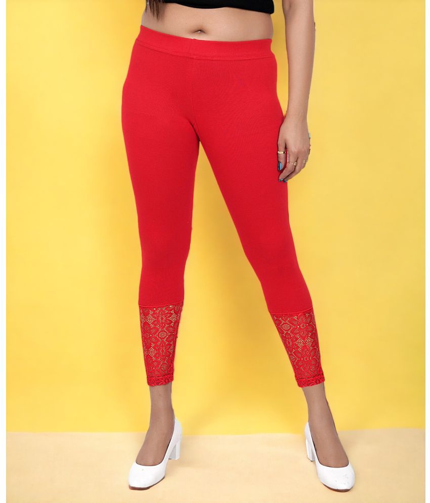     			Colorscube - Red Cotton Women's Leggings ( Pack of 1 )