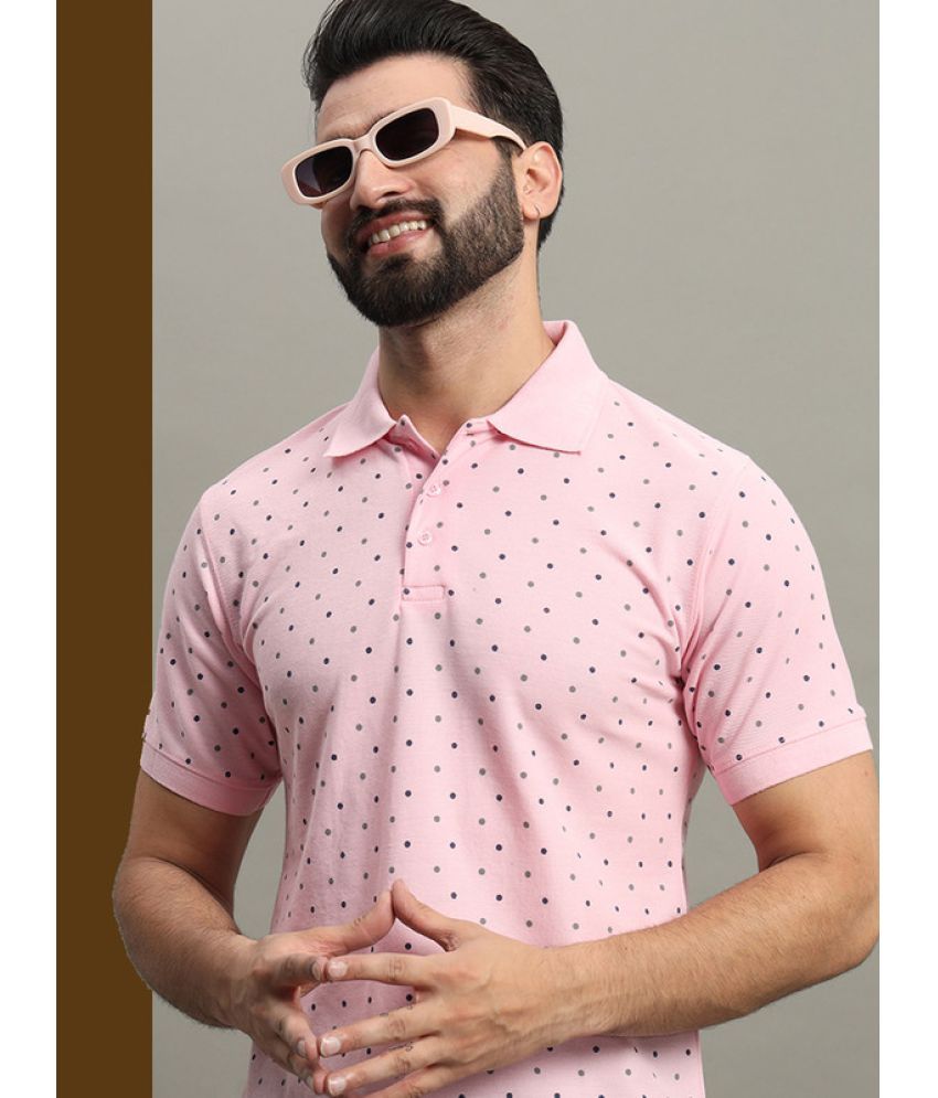     			GET GOLF Cotton Blend Regular Fit Printed Half Sleeves Men's Polo T Shirt - Pink ( Pack of 1 )