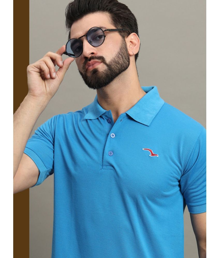     			GET GOLF Cotton Blend Regular Fit Solid Half Sleeves Men's Polo T Shirt - Light Blue ( Pack of 1 )