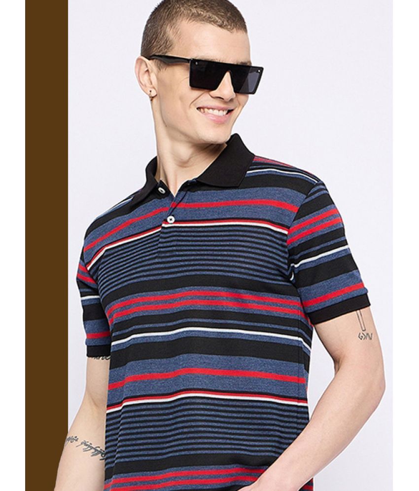     			GET GOLF Cotton Blend Regular Fit Striped Half Sleeves Men's T-Shirt - Multicolor ( Pack of 1 )