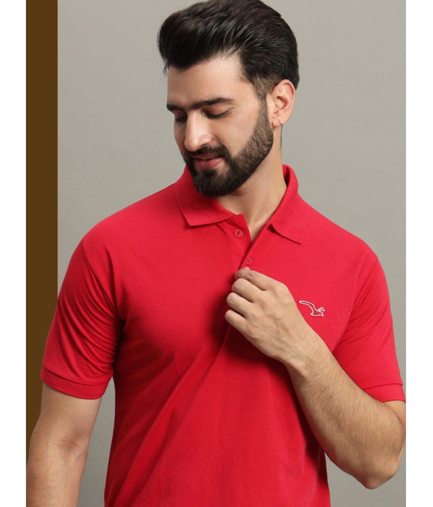     			GET GOLF Pack of 1 Cotton Blend Regular Fit Solid Half Sleeves Men's Polo T Shirt ( Red )