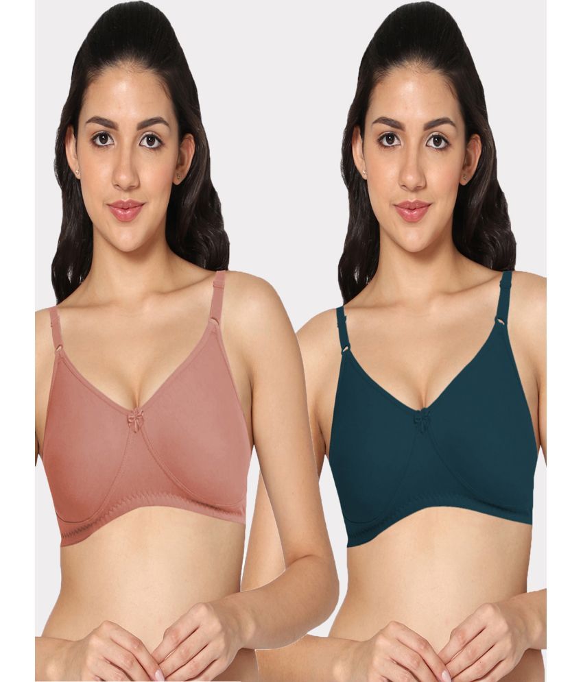     			IN CARE LINGERIE Multicolor Cotton Blend Lightly Padded Women's T-Shirt Bra ( Pack of 2 )