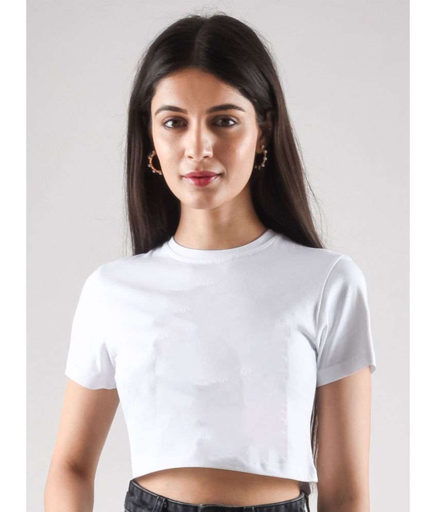     			PPTHEFASHIONHUB White Cotton Regular Fit Women's T-Shirt ( Pack of 1 )