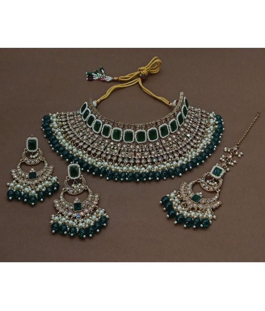     			Padmavati Bangles Green Alloy Necklace Set ( Pack of 1 )