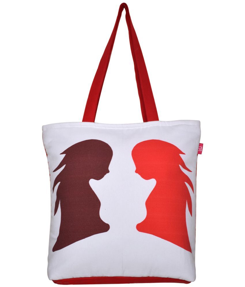     			Rich&Rich White Cotton Tote Bag