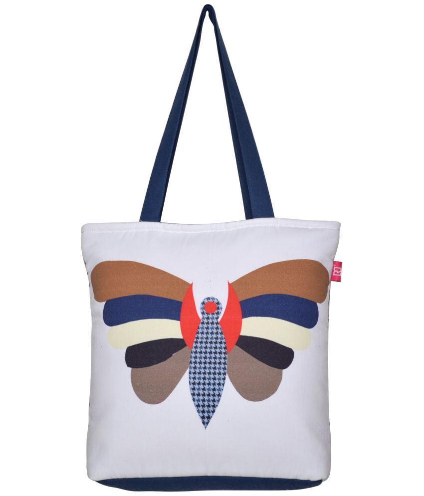     			Rich&Rich White Cotton Tote Bag