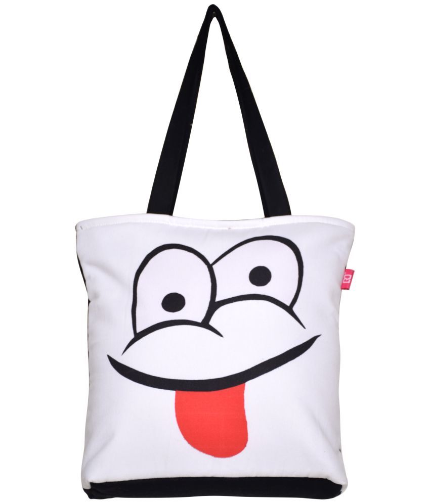     			Rich&Rich White Cotton Tote Bag