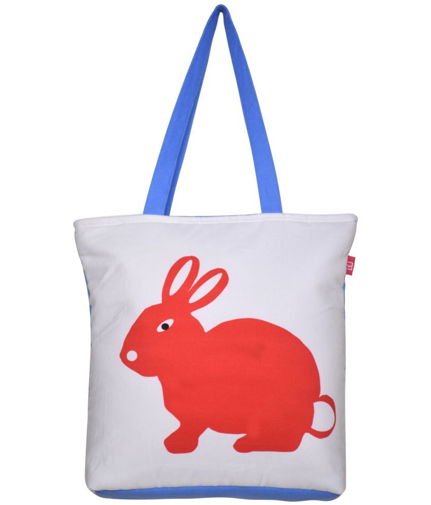     			Rich&Rich White Cotton Tote Bag