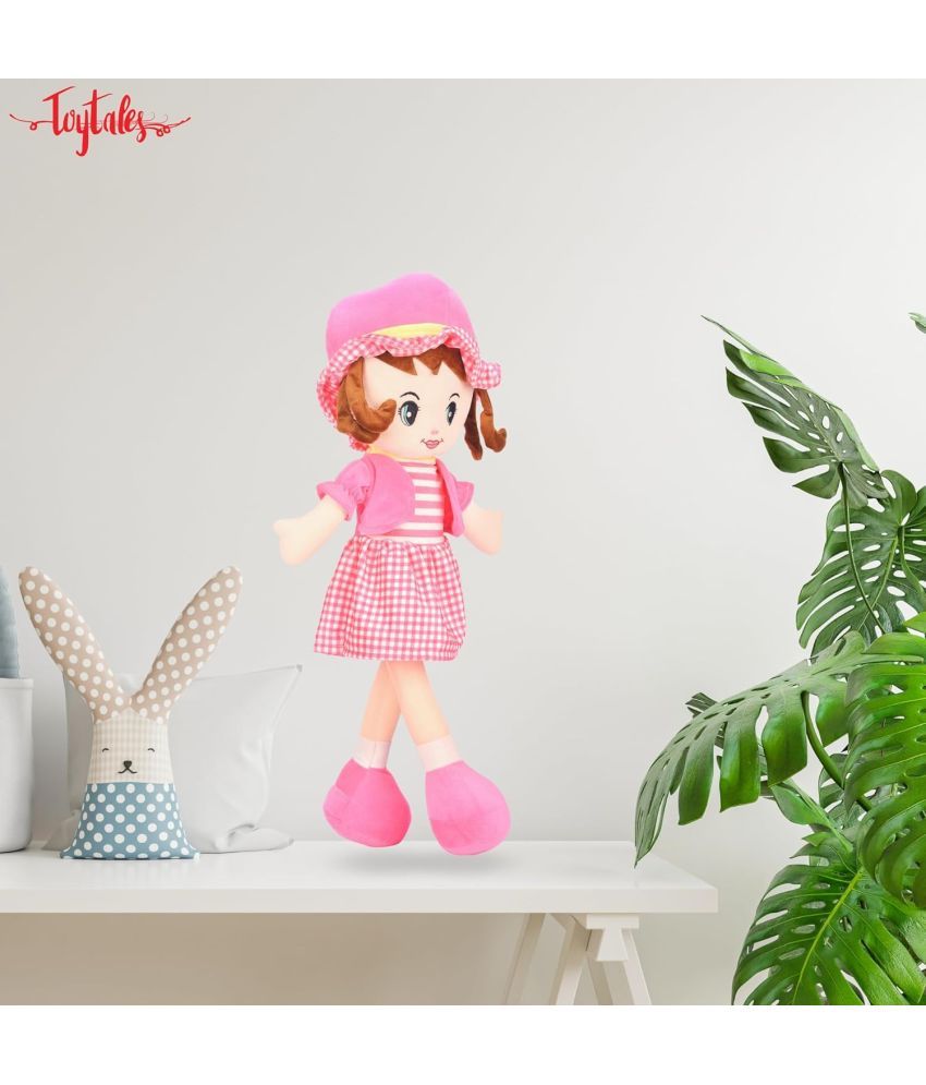     			TOYTALES Plush Winky Doll 60 CM Super Soft Doll for Baby Girls, Stuffed Soft Toy for Kids, Helps to Learn Role Play, Cute Plush HuggableToy (Pink )