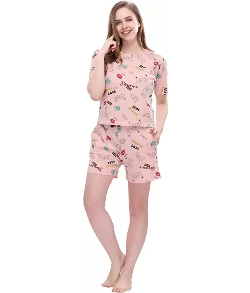     			ZIPOX Multi Color Cotton Blend Women's Nightwear Nightsuit Sets ( Pack of 1 )