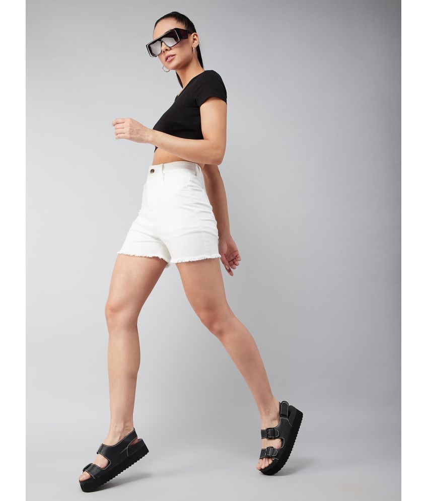     			Dolce Crudo Denim Hot Pants - White