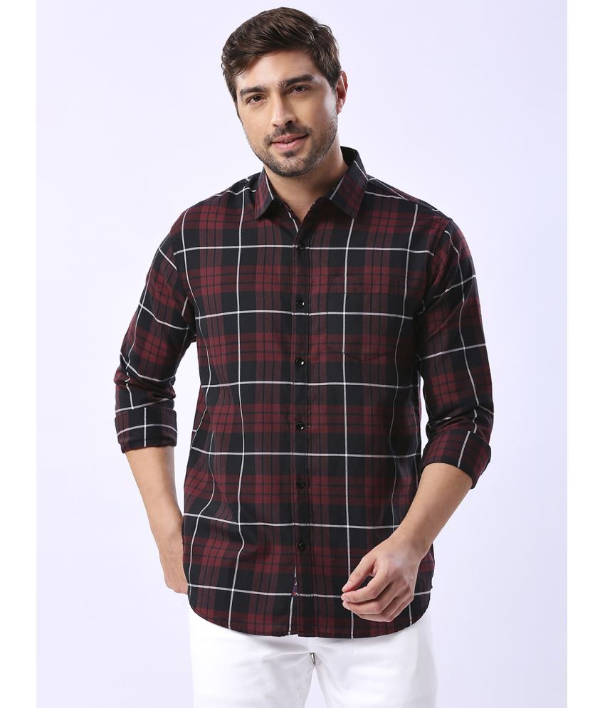     			HJ HASASI 100% Cotton Slim Fit Checks Full Sleeves Men's Casual Shirt - Black ( Pack of 1 )