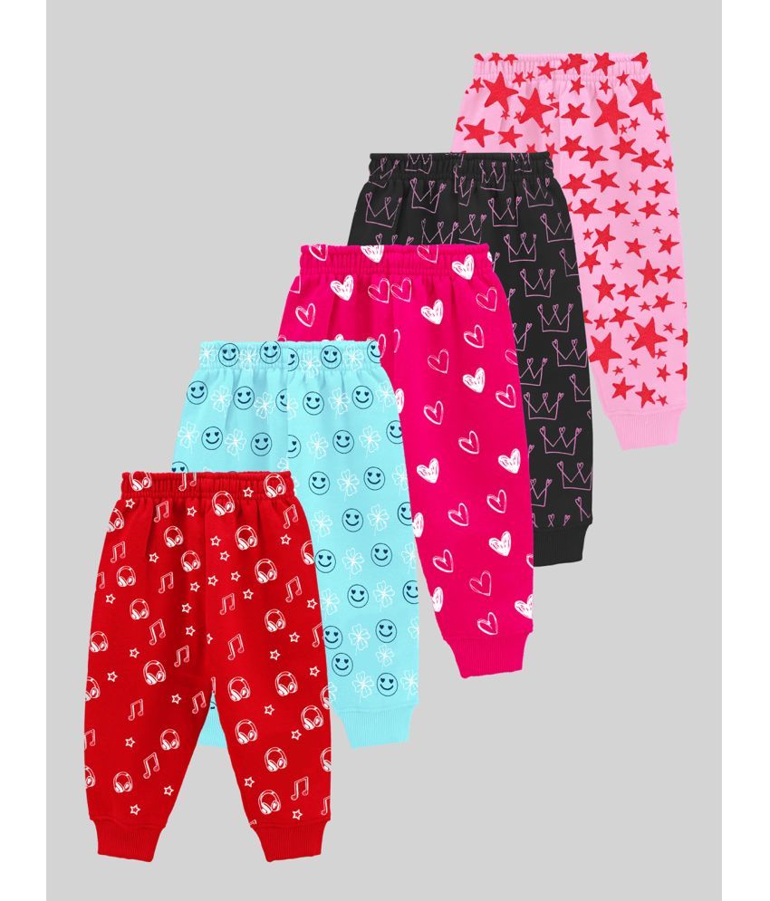     			Kuchipoo Pack of 5 Baby Girls Cotton Blend Trackpant ( Multicolor4 )