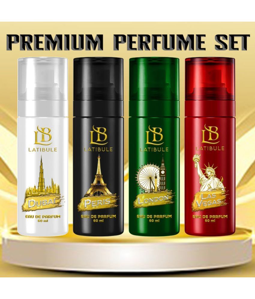     			Latibule Long Lasting Perfume Body Spray For Men And Women 60 Ml Each (Pack Of 4)