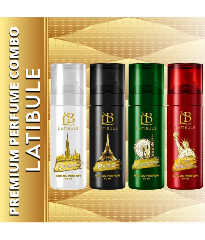     			Latibule Long Lasting Perfume Body Spray For Men And Women 60 Ml Each (Pack Of 4)