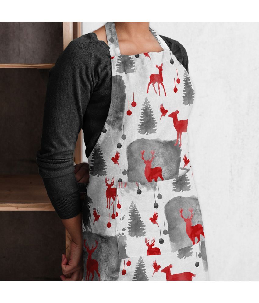     			Oasis Hometex Cotton Blend Printed Kitchen Apron with 1 Center Pocket ( Pack of 1 )