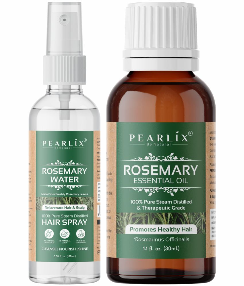     			PEARLIX Rosemary Essential Oil & Rosemary Water Hair Spray For Hair Growth, Skin, Aroma, 100% Pure & Natural ( Pack of 2 ), 130ml