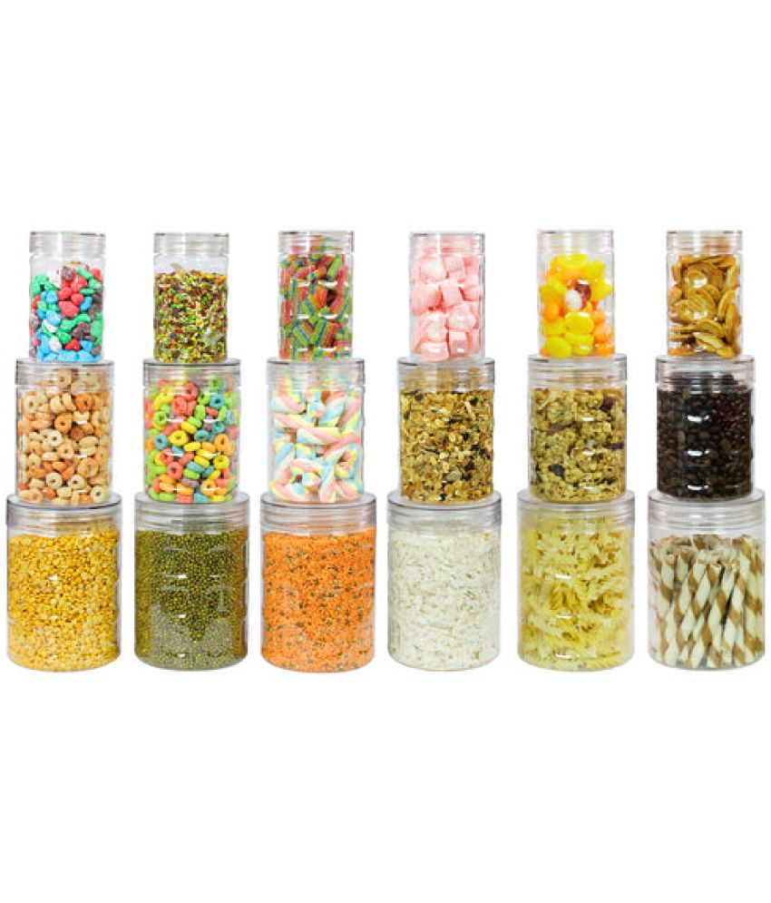     			PearlPet 300ml,800ml,1000ml Plastic Transparent Multi-Purpose Container ( Set of 18 )