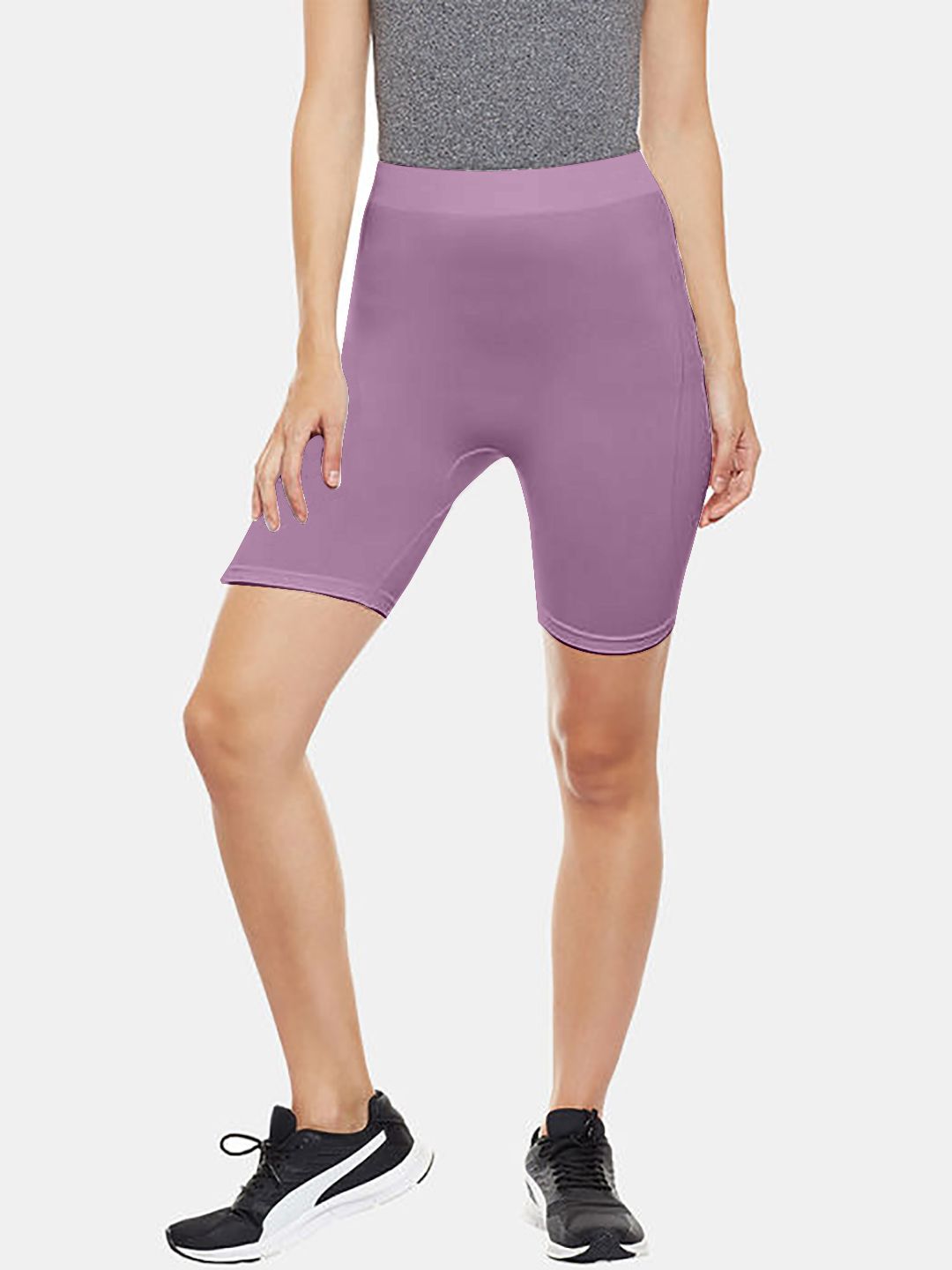     			Radprix Purple Polyester Solid Tights - Single