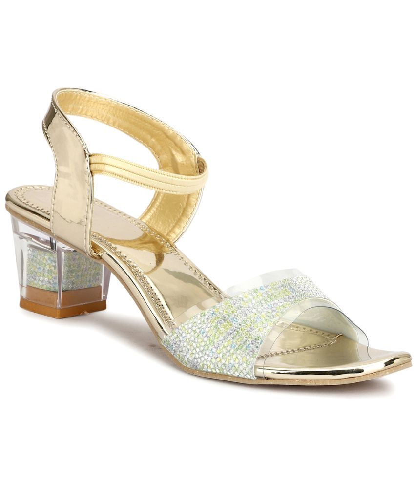     			Rimezs Gold Women's Sandal Heels