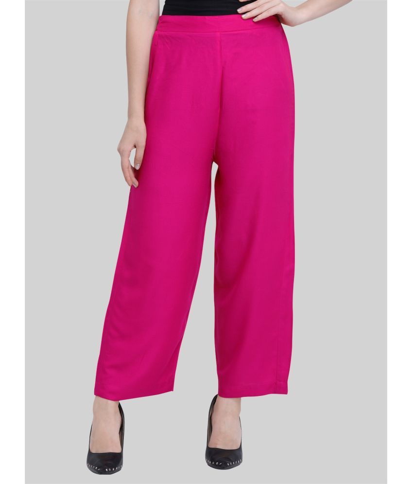     			Selvia Pink Rayon Regular Women's Casual Pants ( Pack of 1 )