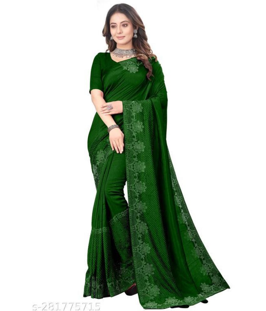     			Shivadit ethnic Georgette Embroidered Saree With Blouse Piece - Green ( Pack of 1 )