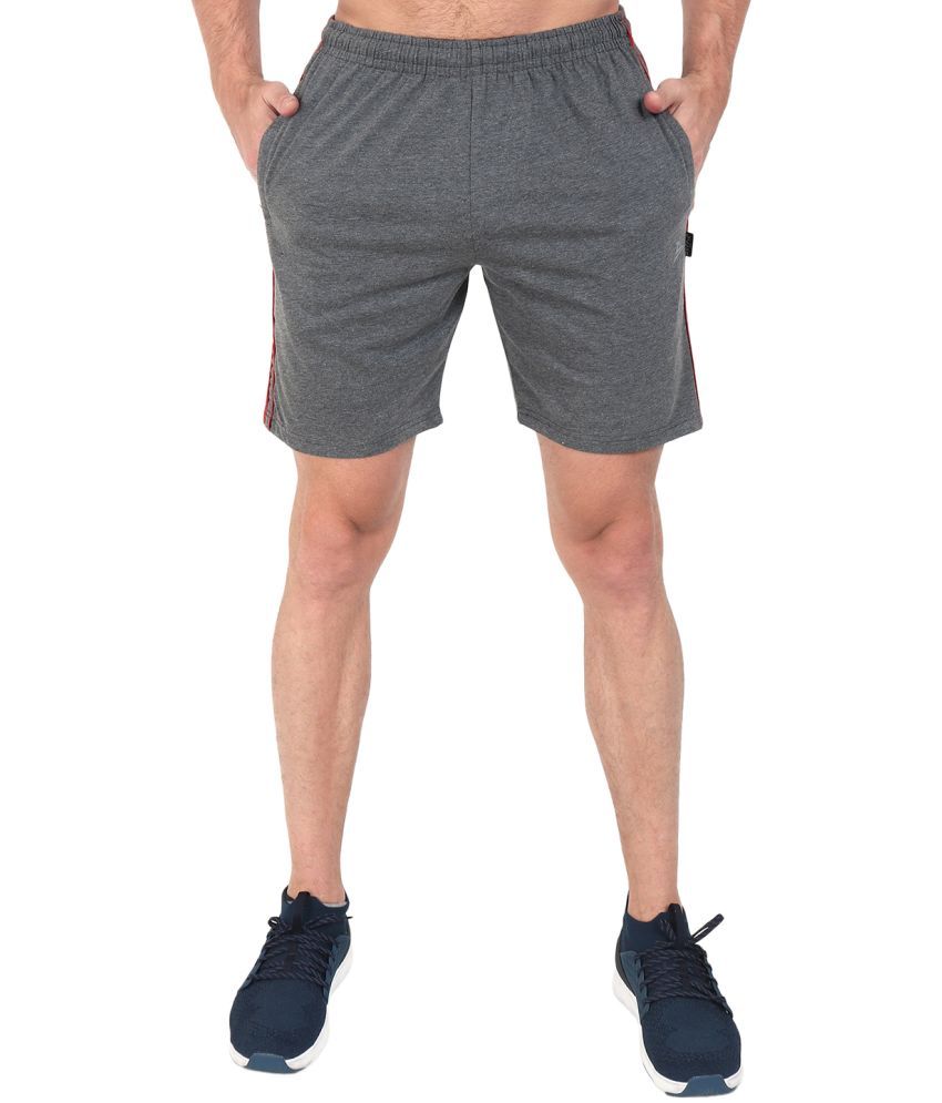     			Zeffit Charcoal Cotton Blend Men's Running Shorts ( Pack of 1 )