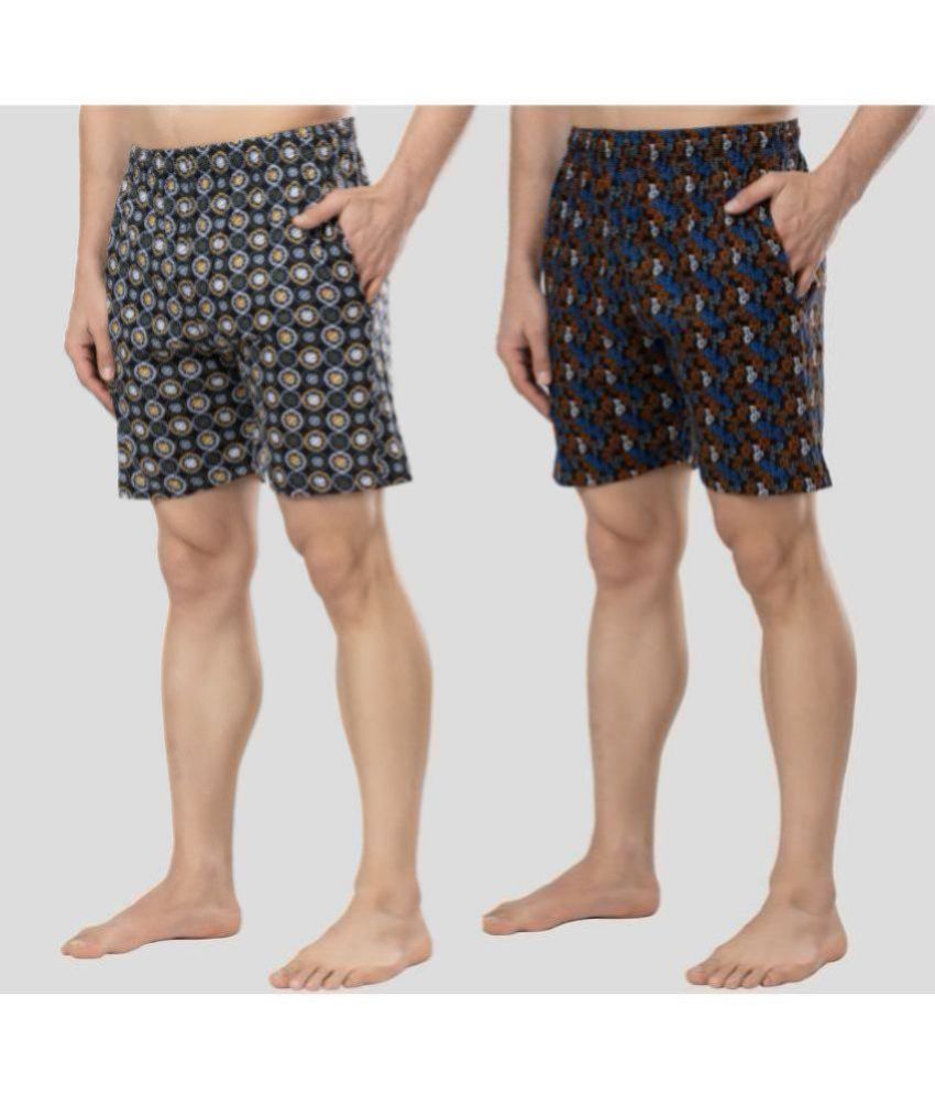     			Zeffit Multicolor Cotton Men's Shorts ( Pack of 2 )