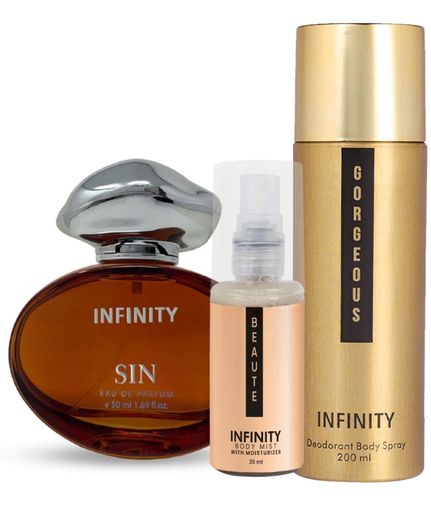     			CFS Sin EDP Perfume 50ml, Gorgeous Deo Body Spray 200ml, Beaute Body Mist 35ml Long Lasting Perfume Pack of 3