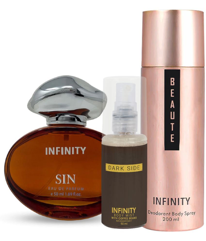     			CFS Sin EDP Perfume 50ml, Beaute Deo Body Spray 200ml, Dark Side Body Mist 35ml Long Lasting Perfume Pack of 3