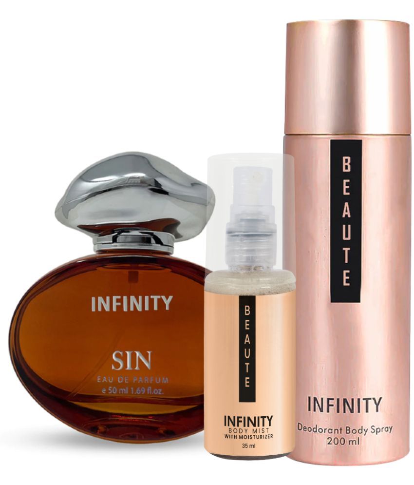     			CFS Sin EDP Perfume 50ml, Beaute Deo Body Spray 200ml, Beaute Body Mist 35ml Long Lasting Perfume Pack of 3