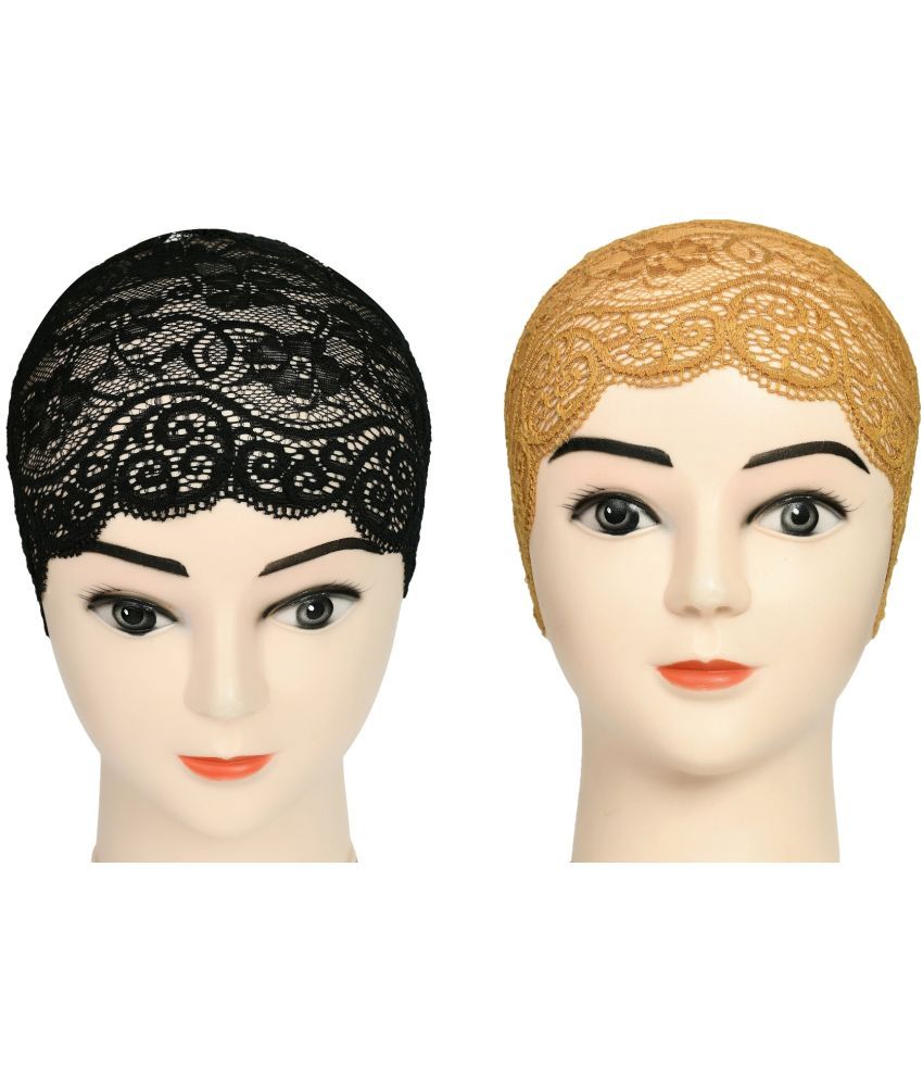     			DCENT KRAFT Golden Cotton Women's Headwrap ( Pack of 2 )