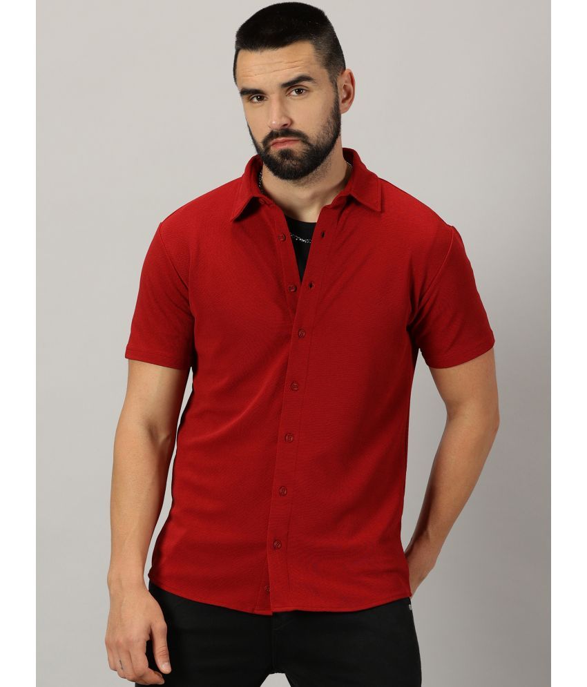     			GESPO Cotton Blend Regular Fit Solids Half Sleeves Men's Casual Shirt - Red ( Pack of 1 )