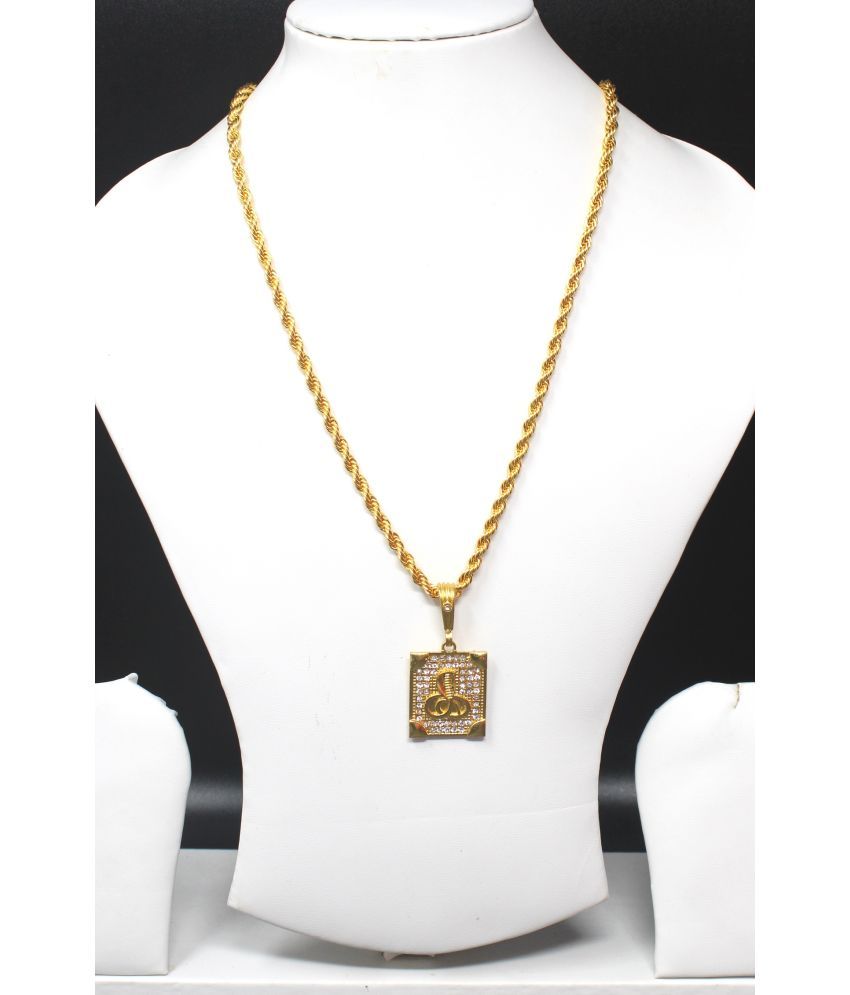     			Gold plated chain with pendant necklace jewelry set for men women unisex