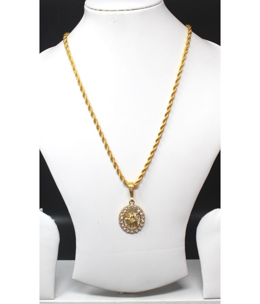     			Gold plated chain with pendant necklace jewelry set for men women unisex