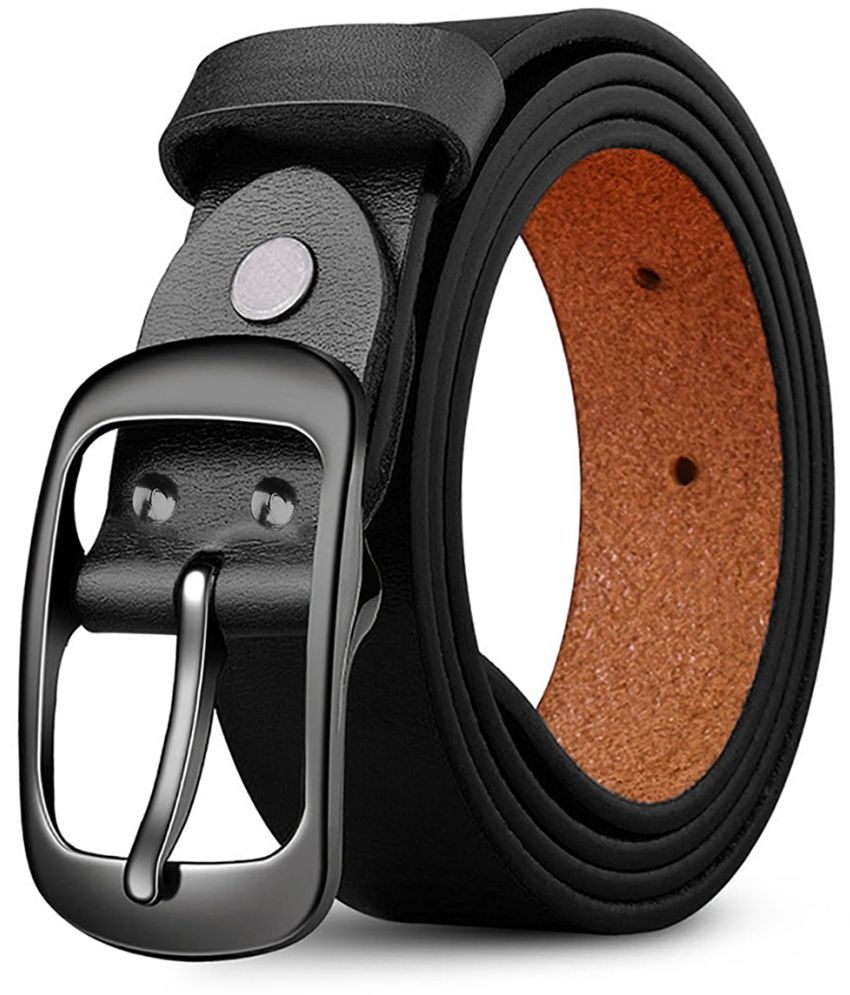     			Loopa - Black Leather Men's Formal Belt ( Pack of 1 )