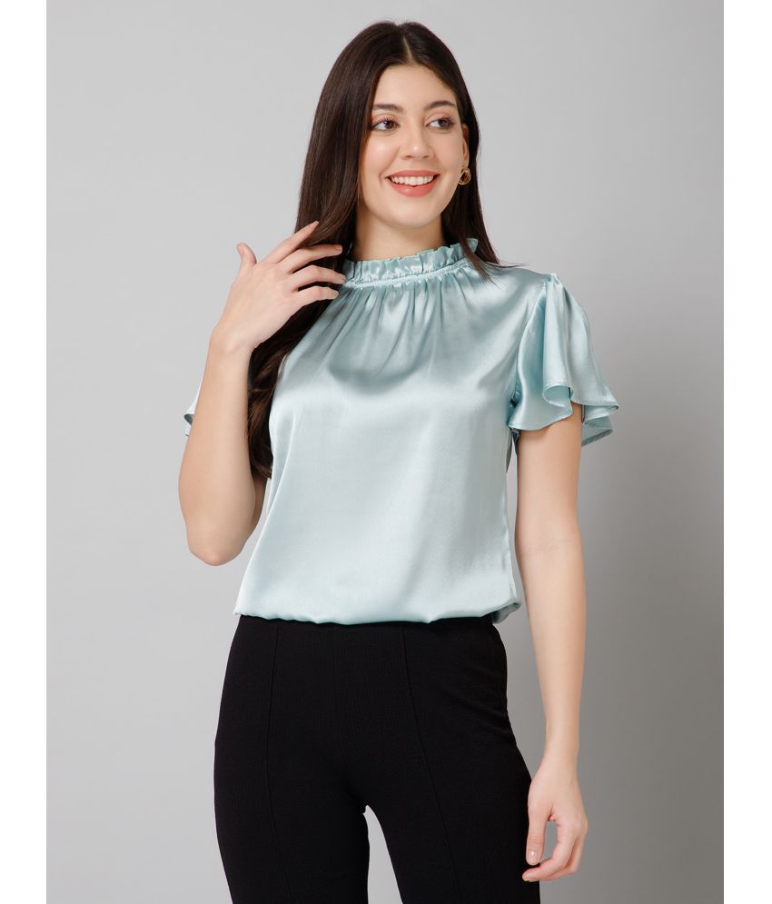     			Purys Green Satin Women's Regular Top ( Pack of 1 )